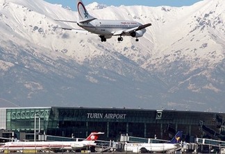 Vista do Aeroporto de Turim