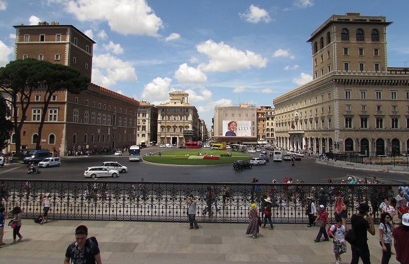 Piazza Venezia em Roma na Itália