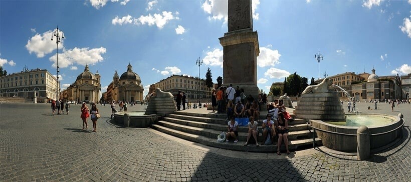 Atrações na Piazza del Popolo em Roma