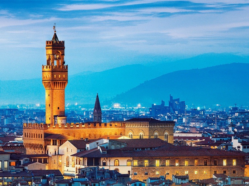 Palazzo Vecchio à noite em Florença