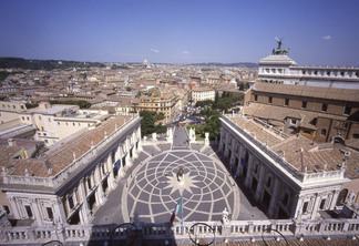 Piazza del Campidoglio dall'alto della Torre Campanaria, inv. Amb 10097