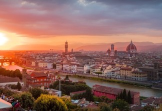 Paisagem do pôr do sol em Florença