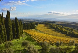 Paisagem da região de Chianti na Toscana