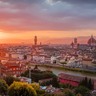 Paisagem do pôr do sol em Florença