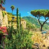 Paisagem de vegetação na Costa Amalfitana