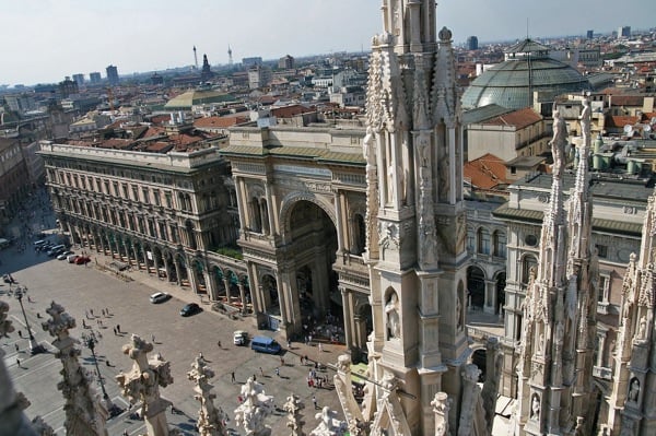 Vista da Piazza Duomo em Milão