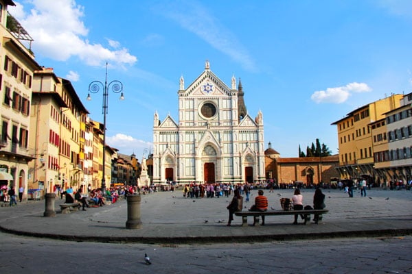 Exterior da Basílica de Santa Cruz em Florença