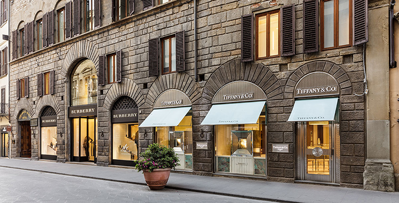 Loja Tiffany & Co na Via Tornabuoni em Florença