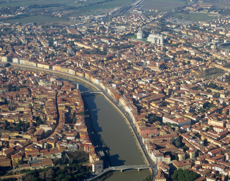 Vista da região central de Pisa