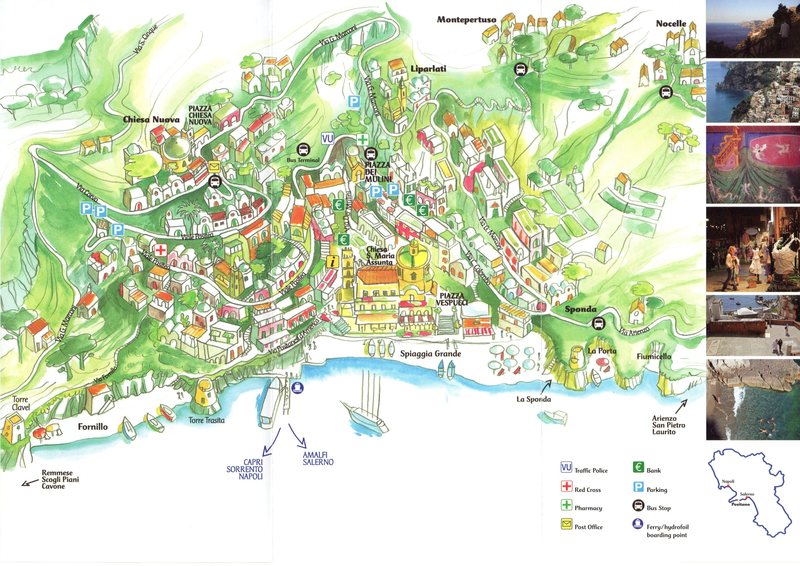 Mapa turístico de Positano