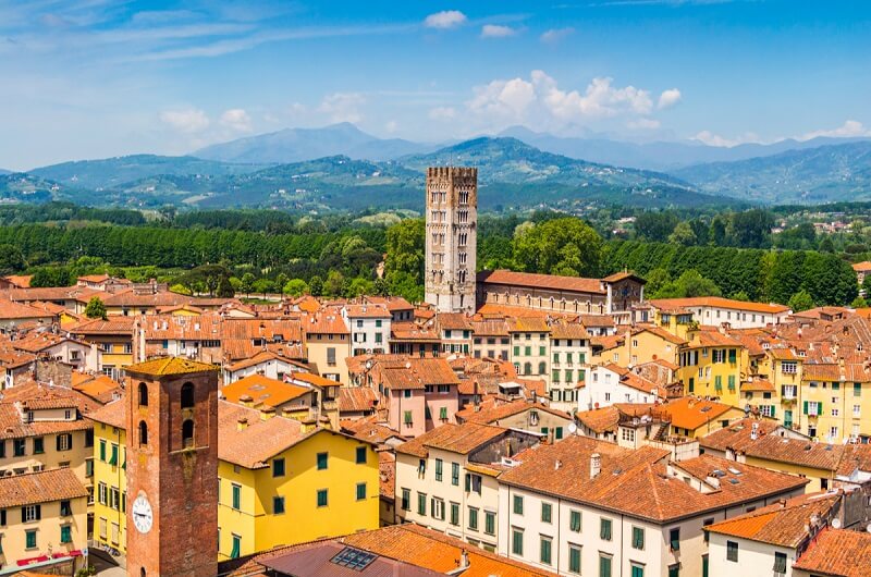 Vista da cidade de Lucca na Itália