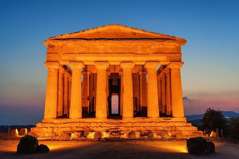 Templo dos Vales na cidade de Agrigento em Sicília