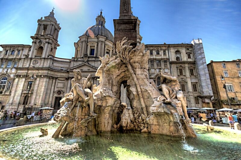 Fontana dei Quattro Fiumi em Roma