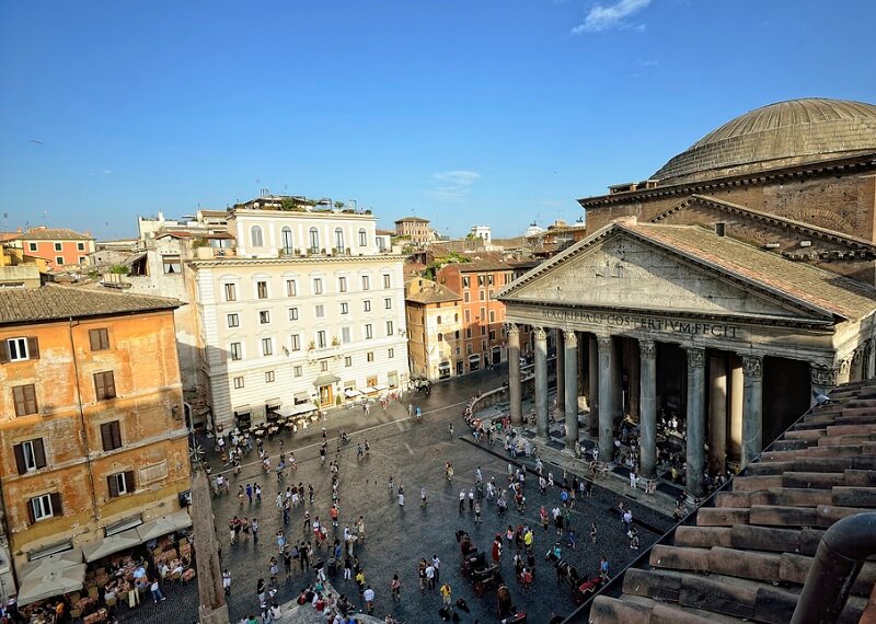 Vista aérea da Piazza della Rotonda em Roma