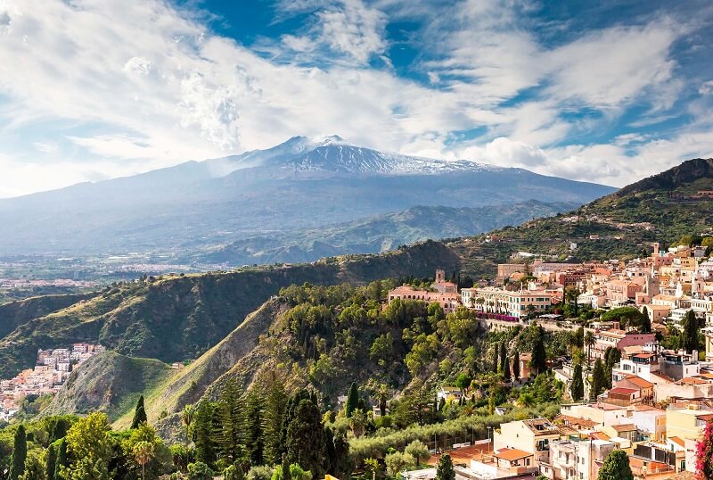 Vista de parte da cidade de Catania e do Mount Etna