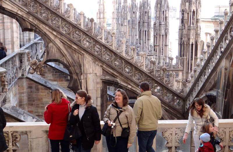 Visitantes na Catedral de Milão