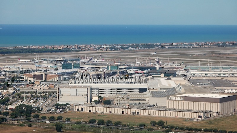 Vista do Aeroporto Fiumicino em Roma