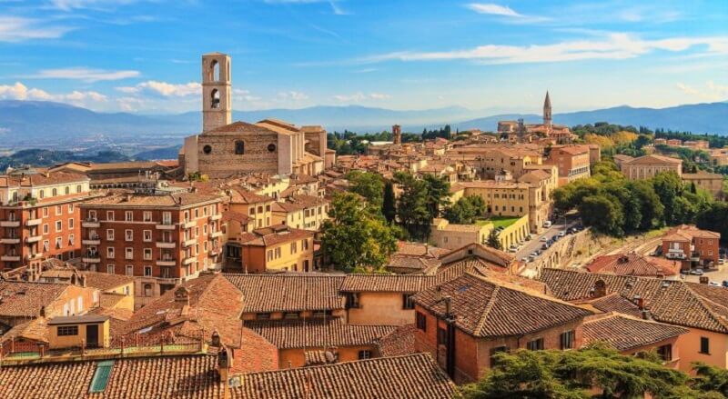Vista da cidade de Perugia na Itália