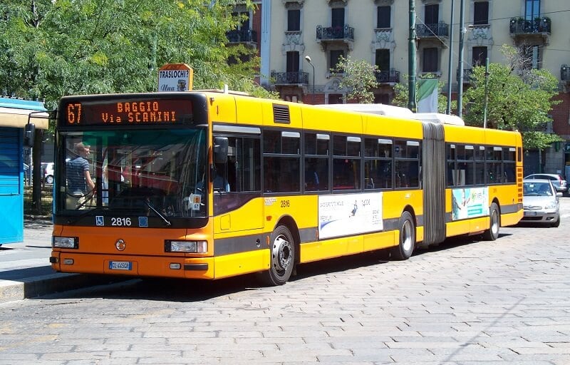 Ônibus em Milão na Itália
