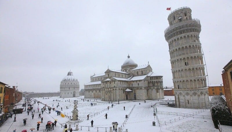 Inverno em Pisa na Itália