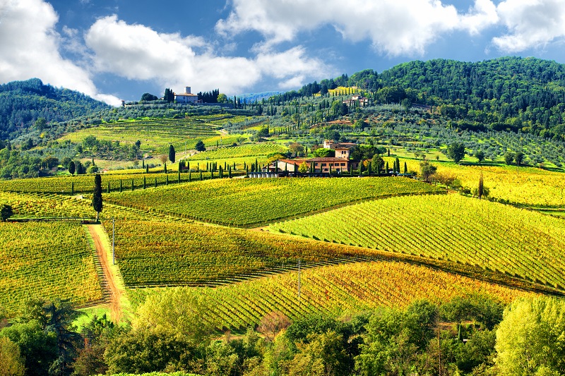 Vinícola na região de Chianti na Toscana
