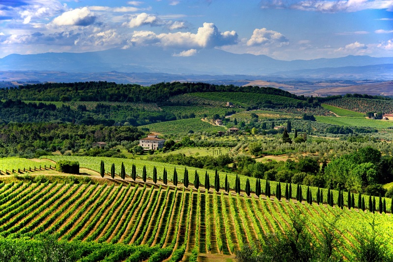 Vista da região de Chianti na Toscana