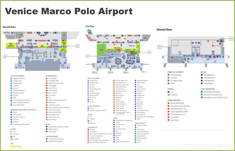 Mapa do Aeroporto de Veneza