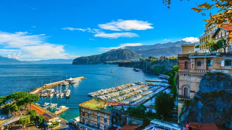 Paisagem da Costa Amalfitana na Itália
