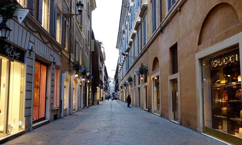 Via Borgognona em Roma