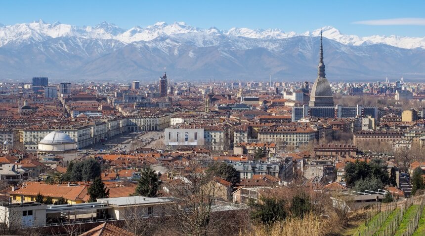 Vista da cidade de Turim na Itália