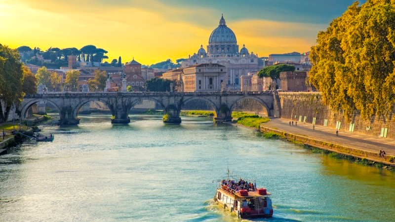 Paisagem de passeio em Roma